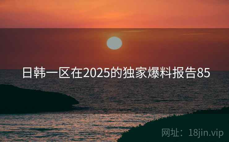 日韩一区在2025的独家爆料报告85